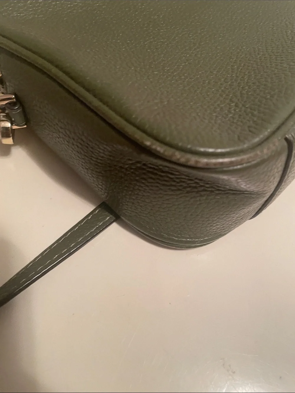 Michael Kors Shoulder bag camera Ginny MD Leather Green Plain 32FGGNM8L Used